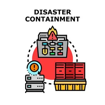 Disaster containment plan protecting data and systems Stock Illustration