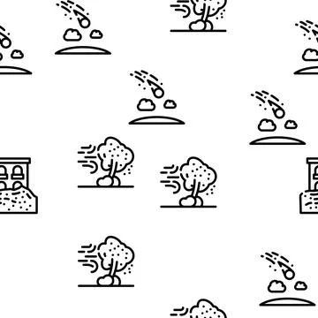 Disaster Destruction Vector Seamless Pattern 스톡 일러스트