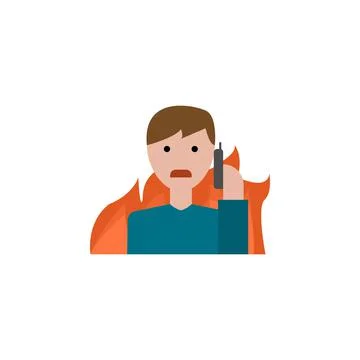 Disaster, man, call icon. Simple line, outline vector of wildfires icons for ui Stock Illustration