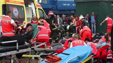 Disaster, Paramedic in action Stock Footage 41858980