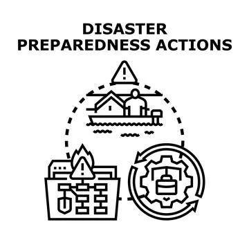 Disaster preparedness actions planning for emergency management 스톡 일러스트