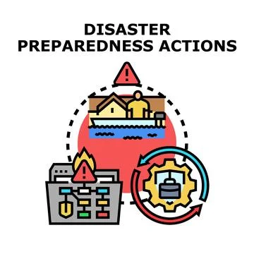 Disaster preparedness actions planning for emergency management 스톡 일러스트