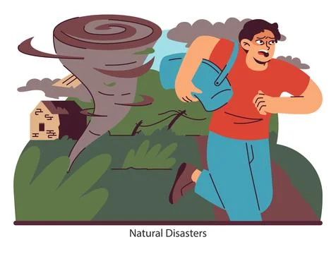 Disaster preparedness theme. Flat vector illustration. イラスト素材