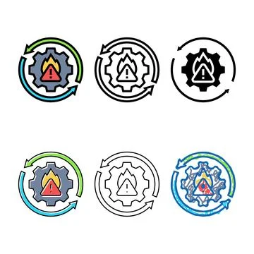 Disaster range recovery business process color icon vector 库存插图