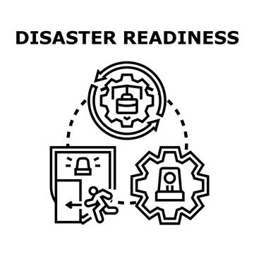 Disaster readiness planning and emergency evacuation system Stock Illustration