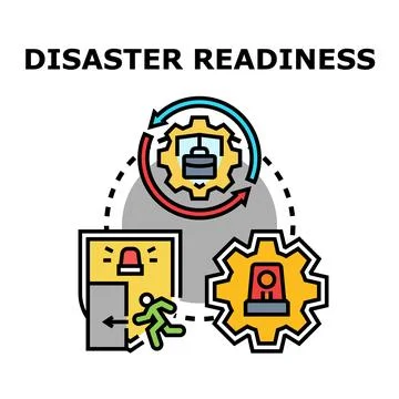 Disaster readiness planning and emergency evacuation system Stock Illustration