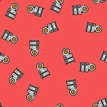 Disaster recovery data center vector seamless pattern Illustrazione stock