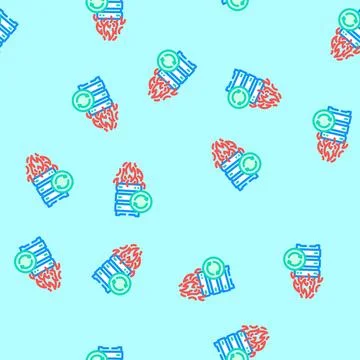 Disaster recovery data center vector seamless pattern Stock Illustration