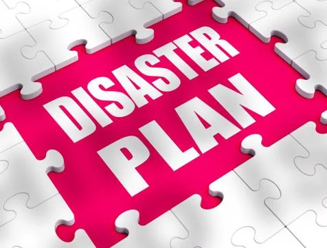 Disaster recovery plan concept mitigating risks and planning ahe Illustrazione stock