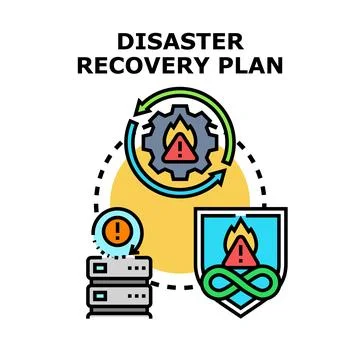 Disaster recovery plan protecting data security Ilustración de archivo