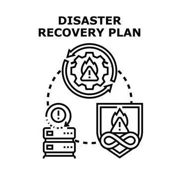 Disaster recovery plan protecting data security 스톡 일러스트