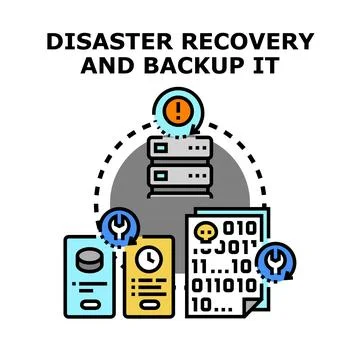Disaster recovery planning and data backup services Stock Illustration
