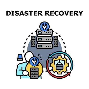Disaster recovery planning and data restoration strategy Stock Illustration