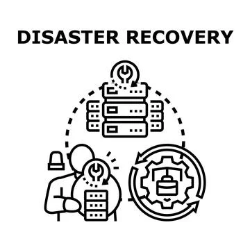 Disaster recovery planning and data restoration strategy Stock Illustration