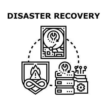 Disaster recovery planning backup data protection concept 스톡 일러스트