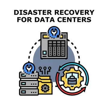 Disaster recovery planning for data centers infrastructure system Stock Illustration