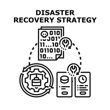 Disaster recovery strategy managing data protection process Stock Illustration