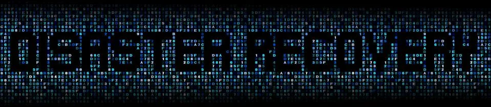 Disaster Recovery text on hex code illustration Stock-Illustration