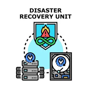 Disaster recovery unit concept protecting digital data Stock Illustration