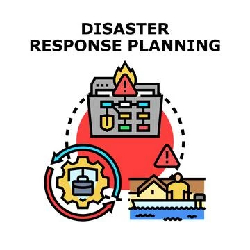 Disaster response planning preparing for emergency situations 스톡 일러스트