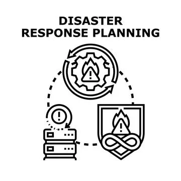 Disaster response planning system connecting data protection and recovery Stock Illustration