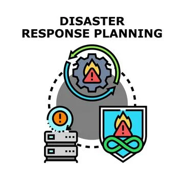 Disaster response planning system connecting data protection and recovery Stock Illustration