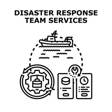 Disaster response team services concept vector Stock Illustration
