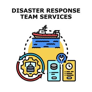 Disaster response team services concept vector Stock Illustration