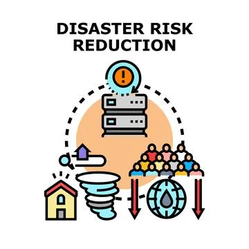 Disaster risk reduction strategy preparing for natural calamities Stock Illustration