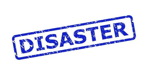 DISASTER Stamp with Corroded Surface and Rounded Rect Frame Illustrazione stock