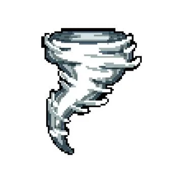 Disaster tornado pixel art vector illustration Stock Illustration