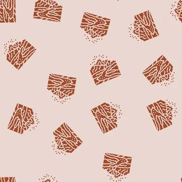 Disaster volcano eruption glyph seamless pattern Stock Illustration