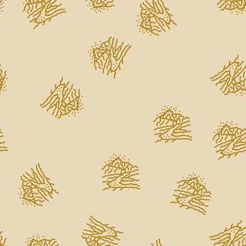 Disaster volcano eruption line seamless pattern Stock Illustration