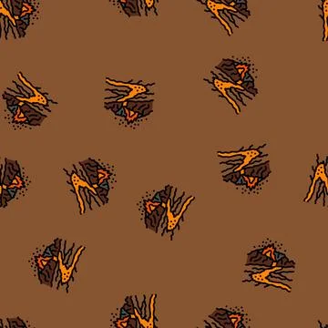 Disaster volcano eruption vector seamless pattern Stock Illustration