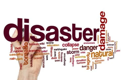 Disaster word cloud concept 스톡 일러스트