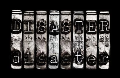 Disaster word Stock Photos