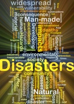 Disasters background concept glowing Illustrazione stock
