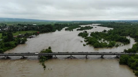 Disaster.Swollen boiling creating. Damage environmentally.After strong rain Stock Footage 133453151