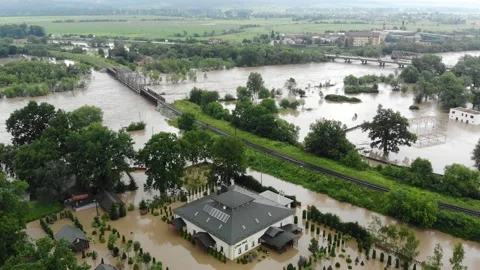 Disaster.Swollen boiling creating. Damage environmentally.After strong rain Stock Footage 133454201