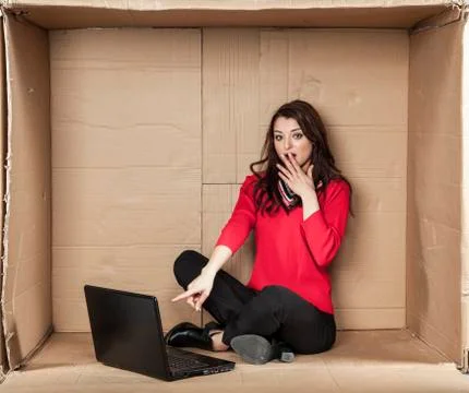 Disbelief when web browsing Stock Photos