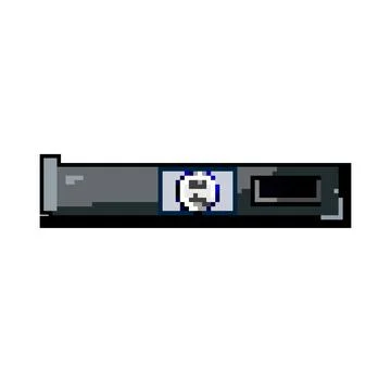 Disc blu ray player game pixel art vector illustration Stock Illustration