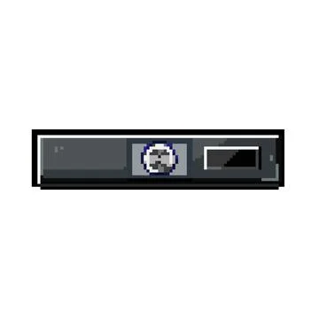 Disc blu ray player pixel art vector illustration Stock Illustration