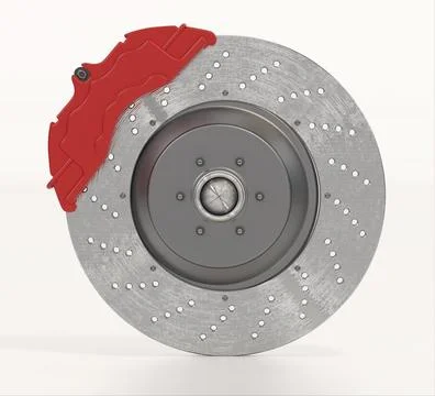 Disc brake isolated on white background. 3D illustration Stock Illustration