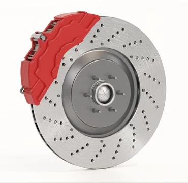 Disc brake isolated on white background. 3D illustration Ilustração Stock