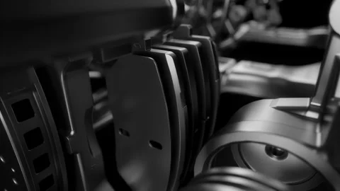 Disc brake, shock absorption, control, reliable operation. Stock Footage 327919605