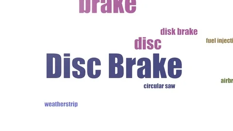 Disc Brake Word Cloud Animated Isolated On White Video stock 107240243