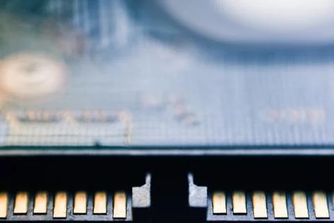 Disc drive SATA interface connection close up Foto stock