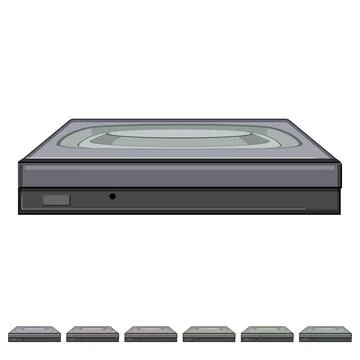 Disc dvd drive cartoon vector graphic Stock Illustration