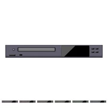 Disc dvd player cartoon vector graphic イラスト素材
