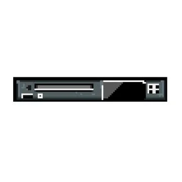 Disc dvd player pixel art vector illustration Stock Illustration